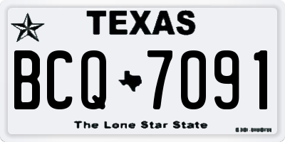TX license plate BCQ7091
