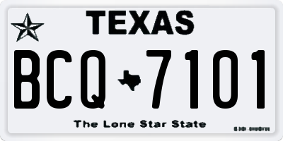 TX license plate BCQ7101
