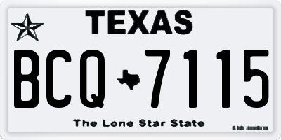TX license plate BCQ7115
