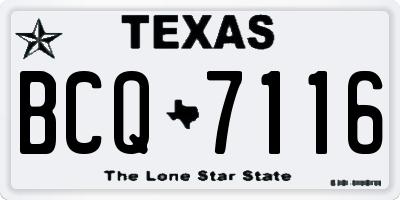 TX license plate BCQ7116