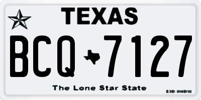 TX license plate BCQ7127