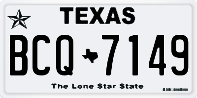 TX license plate BCQ7149
