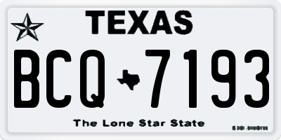 TX license plate BCQ7193