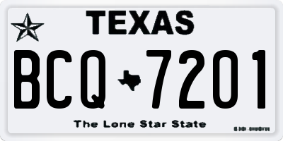 TX license plate BCQ7201