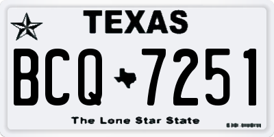 TX license plate BCQ7251