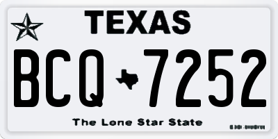 TX license plate BCQ7252
