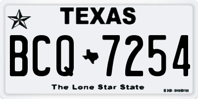 TX license plate BCQ7254