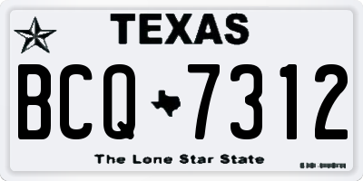TX license plate BCQ7312