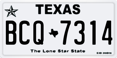TX license plate BCQ7314