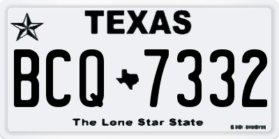 TX license plate BCQ7332