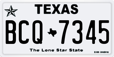 TX license plate BCQ7345