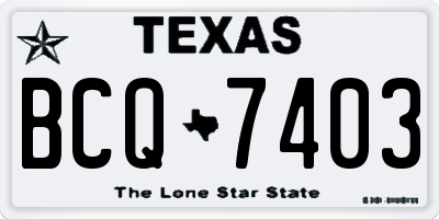 TX license plate BCQ7403
