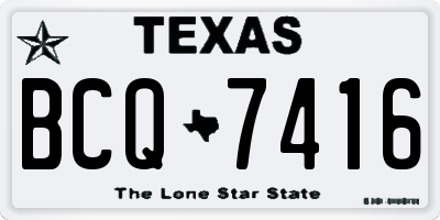 TX license plate BCQ7416