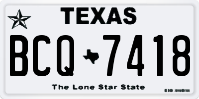 TX license plate BCQ7418