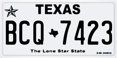 TX license plate BCQ7423