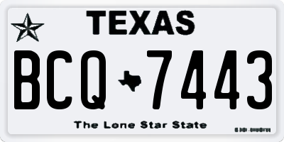 TX license plate BCQ7443