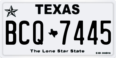 TX license plate BCQ7445