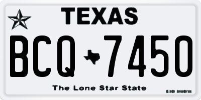 TX license plate BCQ7450