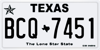 TX license plate BCQ7451