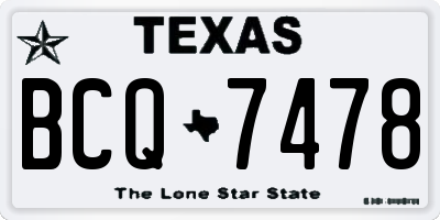 TX license plate BCQ7478