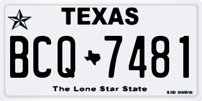TX license plate BCQ7481