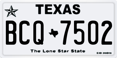 TX license plate BCQ7502