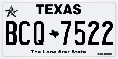 TX license plate BCQ7522