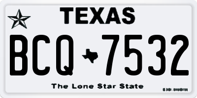 TX license plate BCQ7532