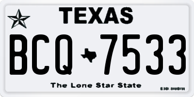 TX license plate BCQ7533
