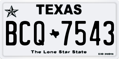 TX license plate BCQ7543