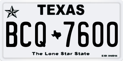 TX license plate BCQ7600