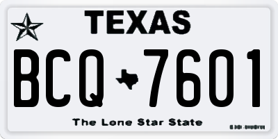 TX license plate BCQ7601