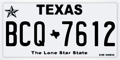 TX license plate BCQ7612