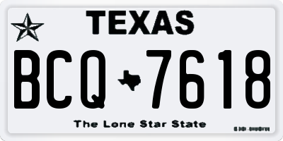 TX license plate BCQ7618