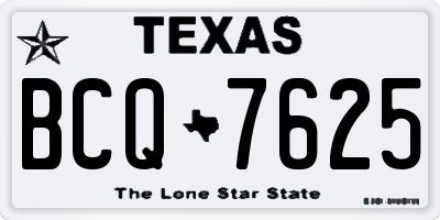 TX license plate BCQ7625