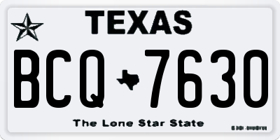 TX license plate BCQ7630