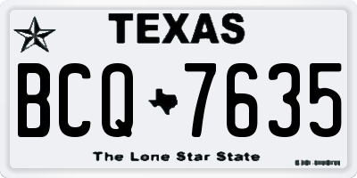 TX license plate BCQ7635