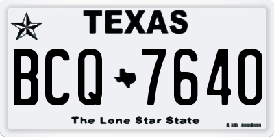 TX license plate BCQ7640