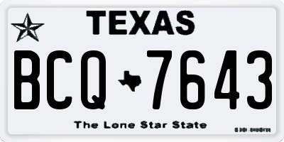 TX license plate BCQ7643