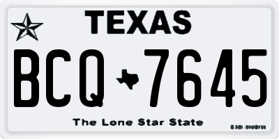 TX license plate BCQ7645