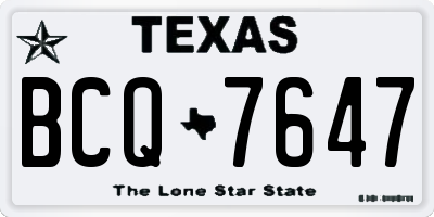 TX license plate BCQ7647