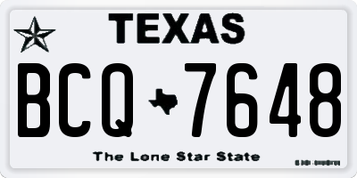 TX license plate BCQ7648