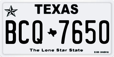 TX license plate BCQ7650
