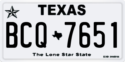 TX license plate BCQ7651