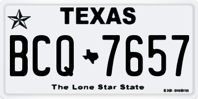 TX license plate BCQ7657