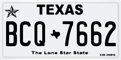 TX license plate BCQ7662