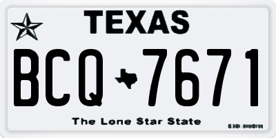 TX license plate BCQ7671