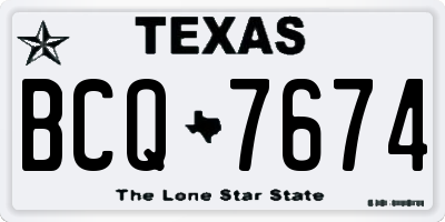 TX license plate BCQ7674