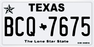 TX license plate BCQ7675