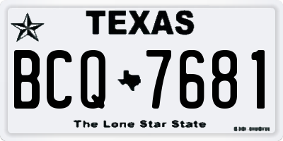 TX license plate BCQ7681